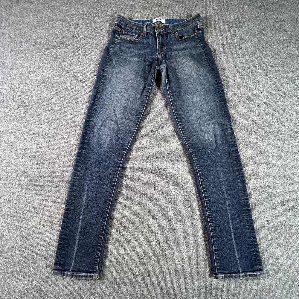 Paige Skyline Skinny Jeans Womens 28x29 Blue Denim Faded Stretch Low Rise